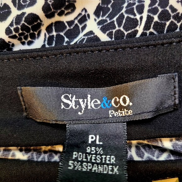 Style & Co. Black & White Print Tunic w/Gold & Silver Stud Accents, Size PL, NWT - Picture 9 of 10